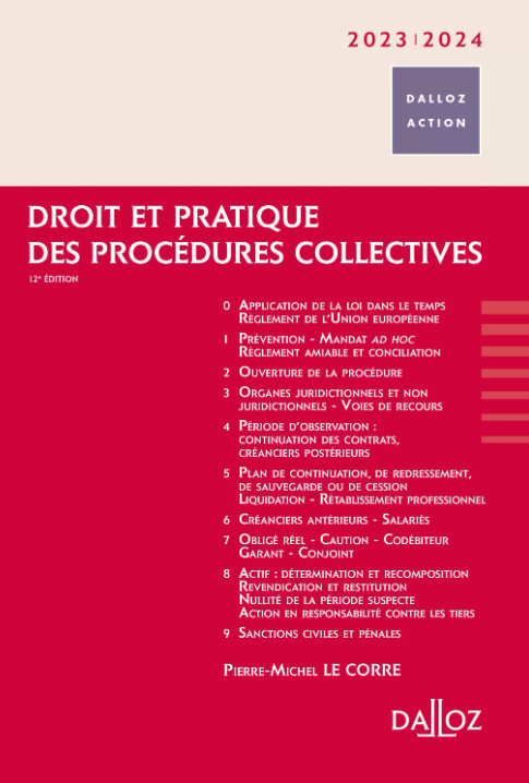 Droit et pratique des procédures collectives 2023-2024