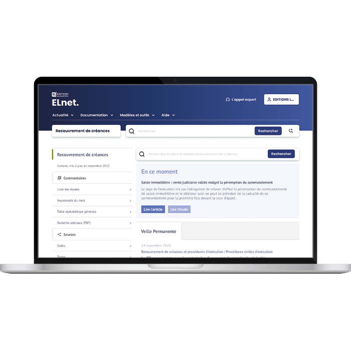 ELnet RECOUVREMENT DE CRÉANCES ET PROCÉDURES D'EXECUTION
