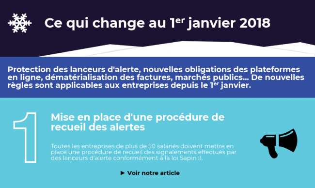 [Infographie] ce qui change pour les entreprises au 1ᵉʳ janvier 2018