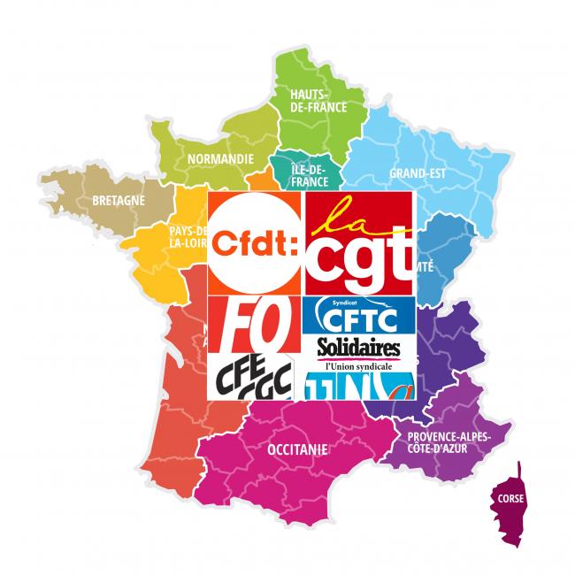 [Infographie] Les audiences des organisations syndicales par département et par région